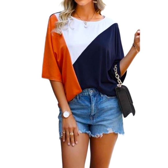 Women's Dolman Half Sleeve Loose Top - Picture 3 of 14